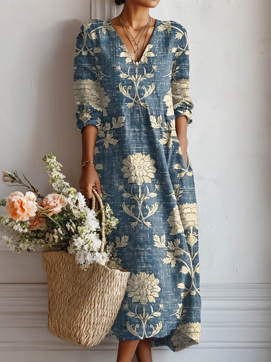 Relaxed everyday dress for women featuring practical pockets, made from soft breathable fabric, perfect for casual outings and comfort. 0